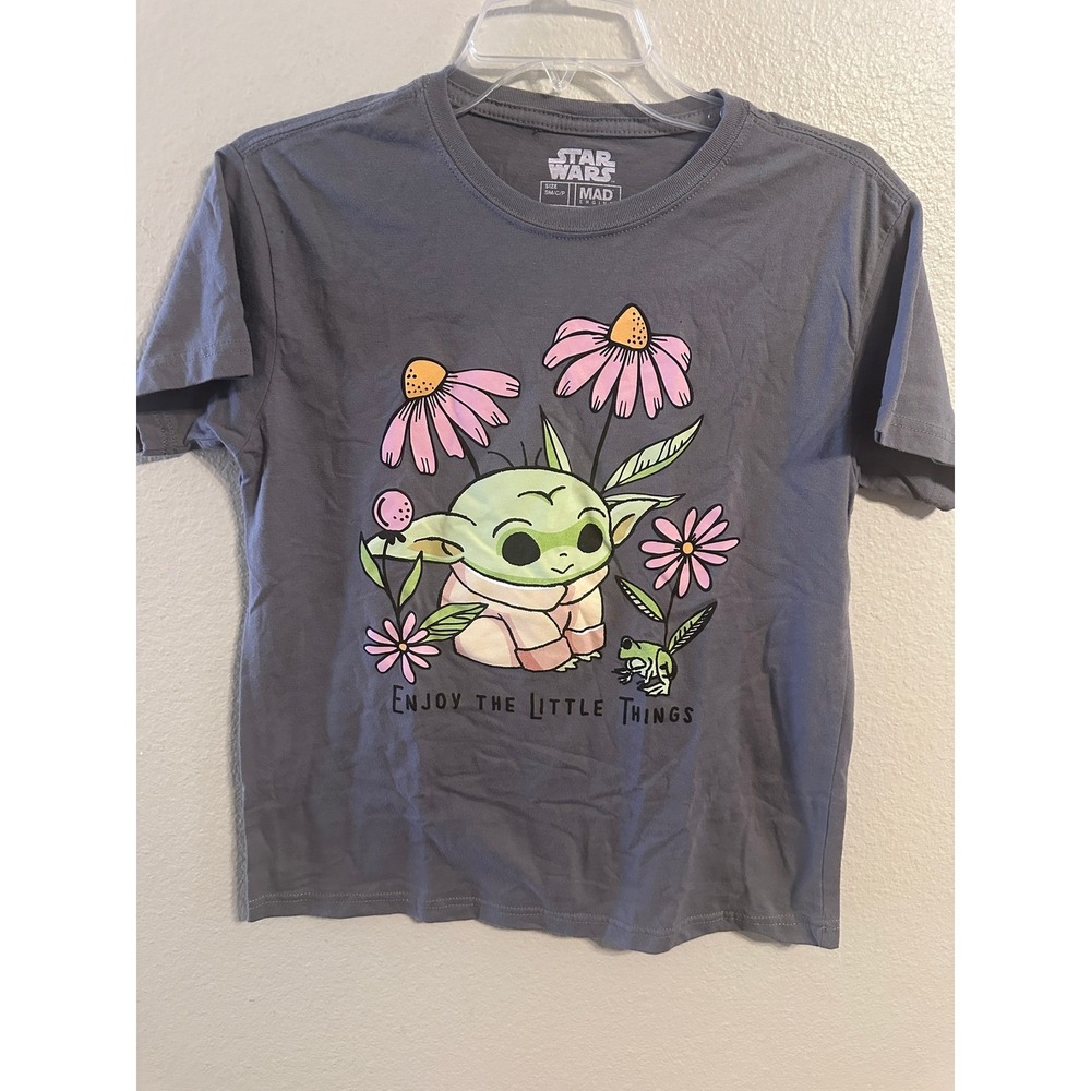 Star Wars The Mandalorian Grogu Enjoy the Little Things T Shirt Women's SM